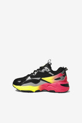 Kids Little Kids (10.5-3) | FILA Little Kids' Ray Tracer Apex 044 BLACK / SAFETY YELLOW / DEEP PINK