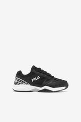 Kids Tennis | FILA Kids' Axilus Jr 003 BLACK / WHITE / METALLIC SILVER