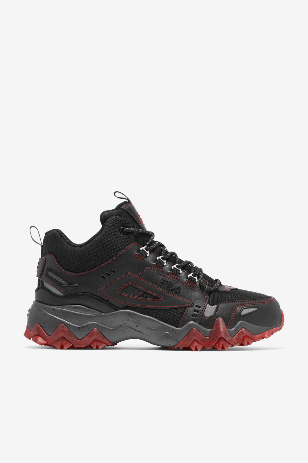 Men Boots | FILA Men's Oakmont Tr Mid 023 BLACK / BLACK / FILA RED