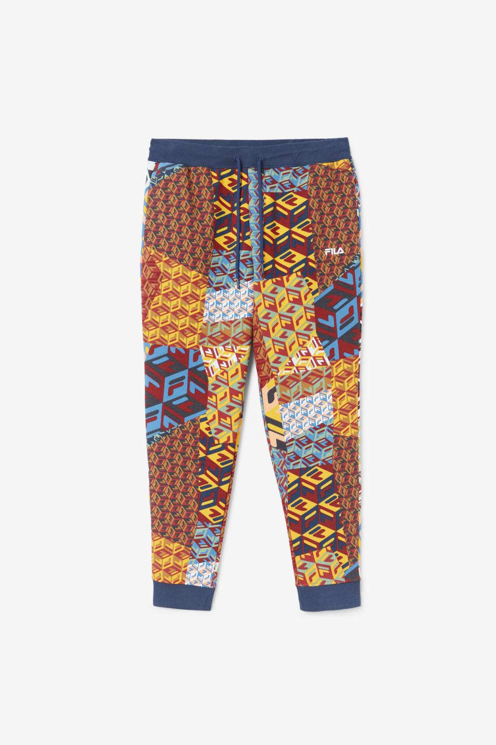 Men Pants & Shorts | FILA Amay Jogger 732 RADIANT YELLOW PRINT / MOONLIT OCEAN
