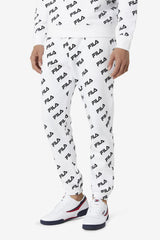 Men Pants & Shorts | FILA Diagonal Logo Jogger 100 WHITE / BLACK