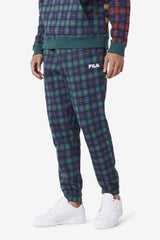 Men Pants & Shorts | FILA Dorm Plaid Jogger 990 JUNE BUG / RHUBARB / FILA NAVY