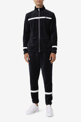 Men Pants & Shorts | FILA Ravid Velour Pant 001 BLACK / SKYWAY / WHITE