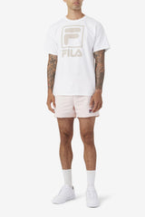 Men Pants & Shorts | FILA Vantage Swim Short 500 PINK DOGWOOD / WHITE