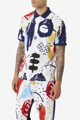 Men Polo & Rugby Shirts | FILA FILA X The Museum Printed Polo 100 WHITE / PEACOAT / RED