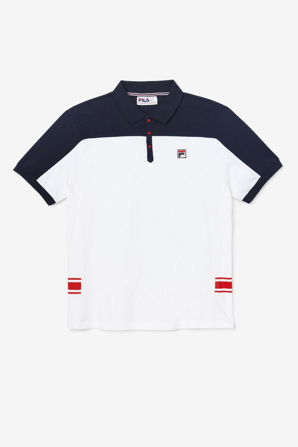 Men Polo & Rugby Shirts | FILA Mivvi Polo 100 WHITE / NAVY / RED