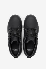 Men Slip Resistant Shoes | FILA Men's Memory Mike Mid Slip Resistant Shoe 001 BLACK / BLACK / METALLIC SILVER