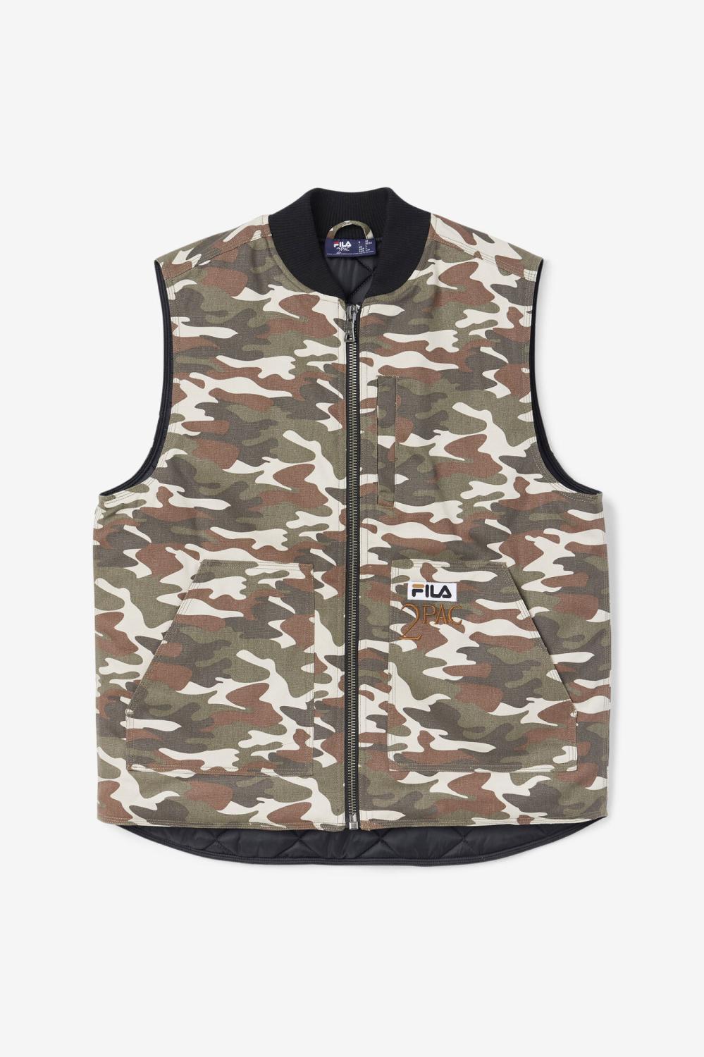 Men Sweaters & Outerwear | FILA 2Pac Vest 373 CAMO PRINT / BLACK