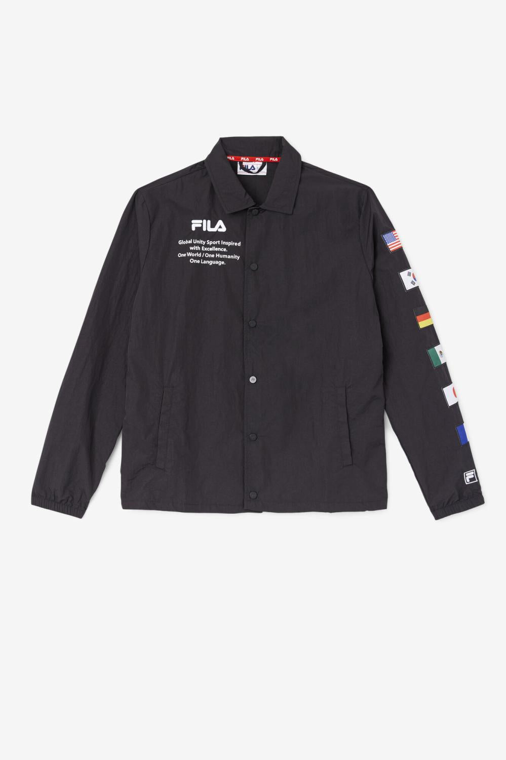 Men Sweaters & Outerwear | FILA Caquga Jacket 001 BLACK / WHITE