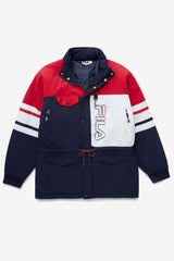Men Sweaters & Outerwear | FILA Golia Parka Jacket 410 PEACOAT / RED / WHITE