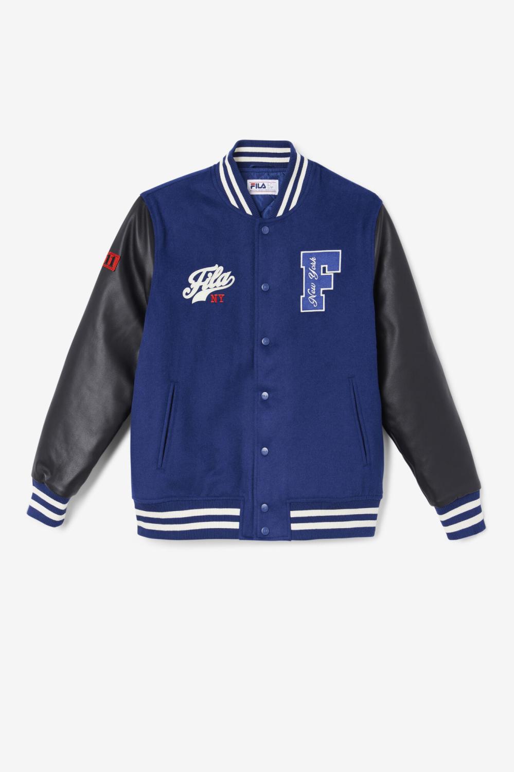 Men Sweaters & Outerwear | FILA Josh Varsity Jacket 475 TWILIGHT BLUE / BLACK