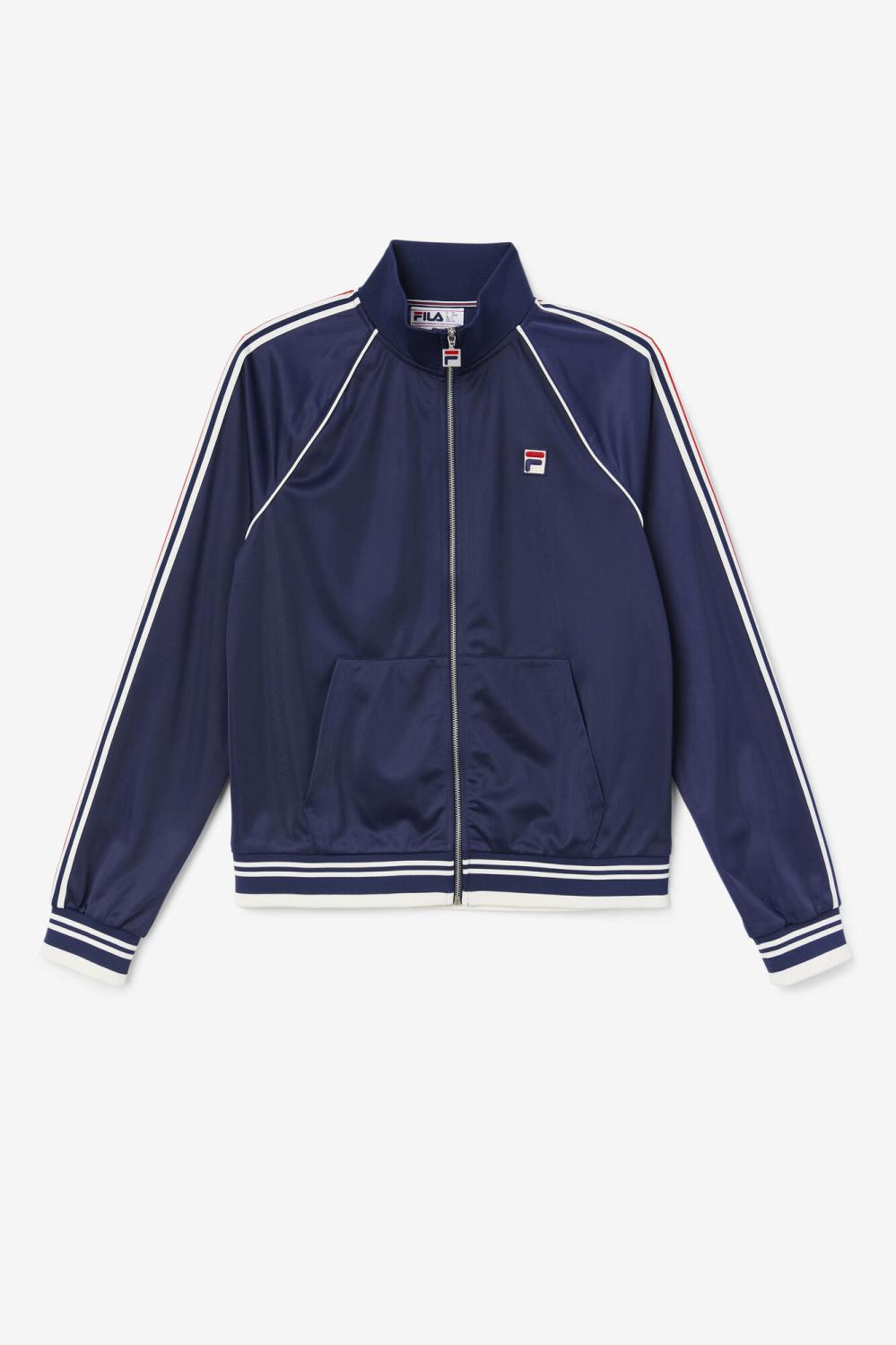 Men Sweaters & Outerwear | FILA Lavin Track Jacket 410 FILA NAVY / EGRET / FILA RED