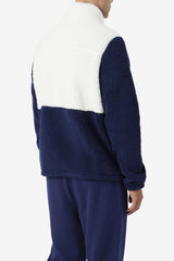 Men Sweaters & Outerwear | FILA Ravi Sherpa Jacket 172 EGRET / FILA NAVY / DEEP LAKE