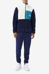 Men Sweaters & Outerwear | FILA Ravi Sherpa Jacket 172 EGRET / FILA NAVY / DEEP LAKE