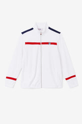 Men Sweaters & Outerwear | FILA Ravid Velour Jacket 100 WHITE / FILA RED / FILA NAVY