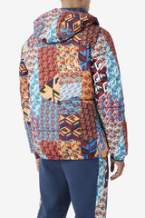 Men Sweaters & Outerwear | FILA Vostok Outdoor Puffer Jacket 933 MOONLIT OCEAN / RADIAN YELLOW / WHITE PRINT