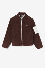 Men Sweaters & Outerwear | FILA Yale Sherpa Jacket 206 BROWN STONE / EGRET