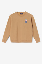 Men Sweatshirts & Hoodies | FILA 2Pac Fleece Patch Crew 227 TOBACCO BROWN