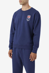 Men Sweatshirts & Hoodies | FILA 2Pac Fleece Patch Crew 410 FILA NAVY