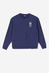 Men Sweatshirts & Hoodies | FILA 2Pac Fleece Patch Crew 410 FILA NAVY