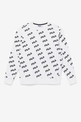 Men Sweatshirts & Hoodies | FILA Diagonal Logo Crew 100 WHITE / BLACK