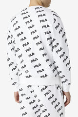 Men Sweatshirts & Hoodies | FILA Diagonal Logo Crew 100 WHITE / BLACK