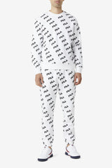 Men Sweatshirts & Hoodies | FILA Diagonal Logo Crew 100 WHITE / BLACK