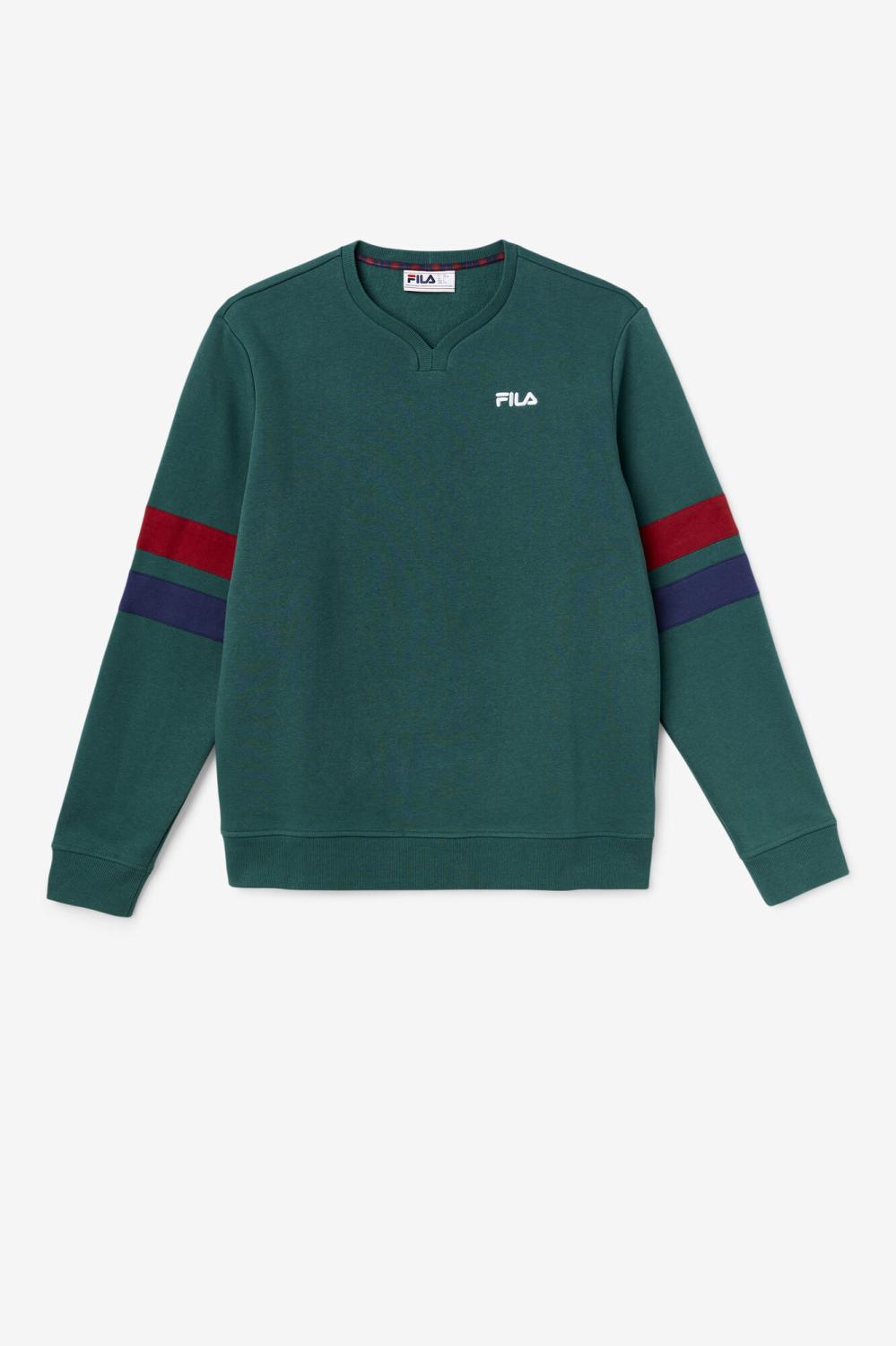 Men Sweatshirts & Hoodies | FILA Faneel Crew 990 JUNE BUG / RHUBARB / PEACOAT
