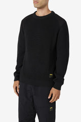 Men Sweatshirts & Hoodies | FILA Jory Fisherman Knit Crew 001 BLACK