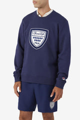 Men Sweatshirts & Hoodies | FILA Kush Crew 410 FILA NAVY / GARDENIA / JUNE BUG