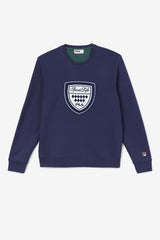 Men Sweatshirts & Hoodies | FILA Kush Crew 410 FILA NAVY / GARDENIA / JUNE BUG
