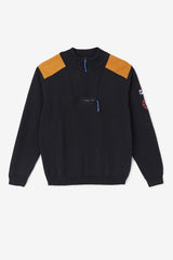 Men Sweatshirts & Hoodies | FILA Merkle 1/4 Zip Sweater 001 BLACK / ADOBE