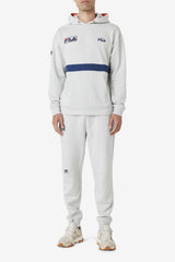 Men Sweatshirts & Hoodies | FILA Sanju Hoodie 149 PUMICE STONE / FRENCH NAVY / CHERRY TOMATO