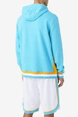 Men Sweatshirts & Hoodies | FILA Semi-Pro Hoodie 406 SCUBA BLUE / RADIANT YELLOW / WHITE