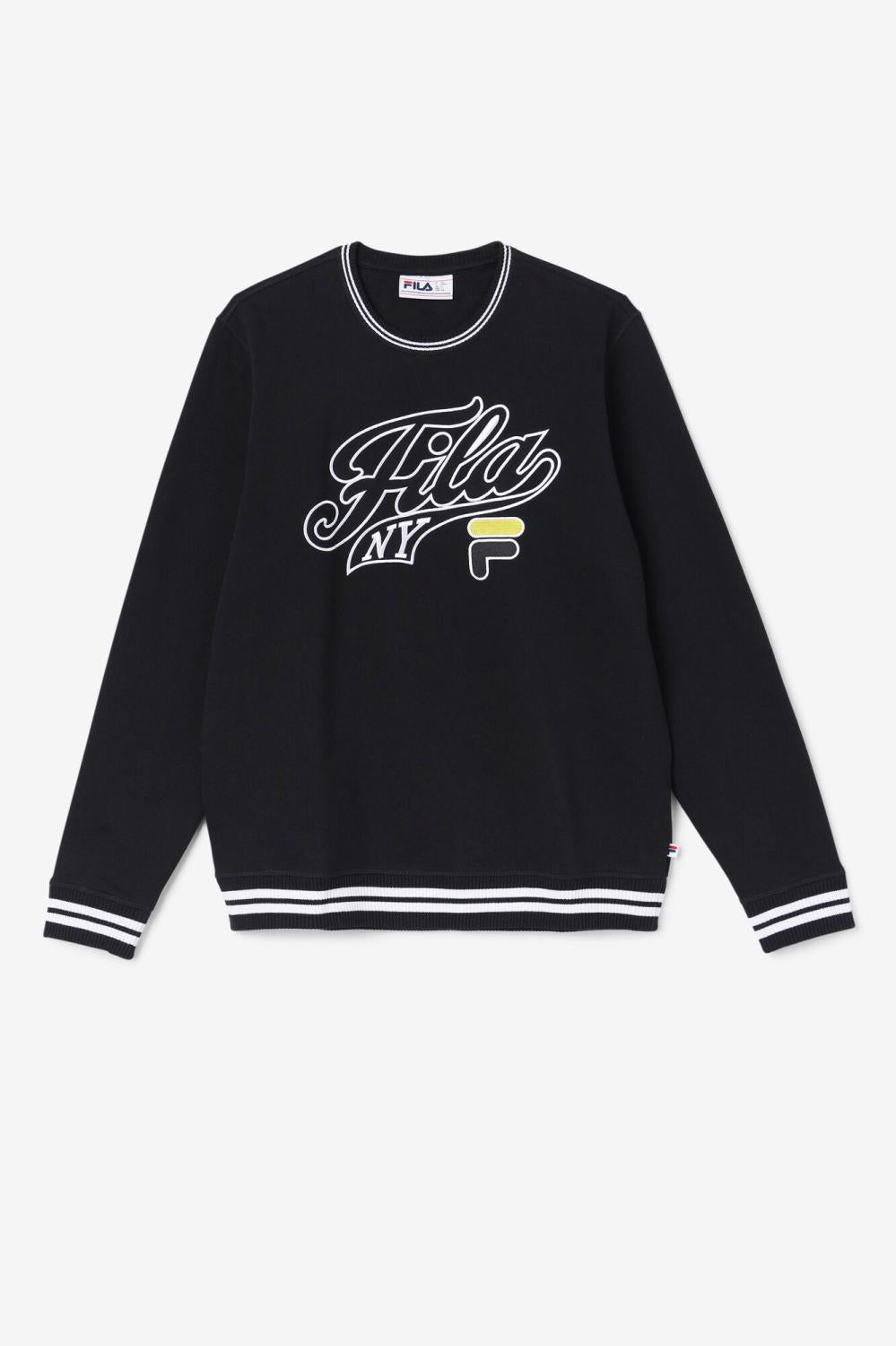 Men Sweatshirts & Hoodies | FILA Taylor Crewneck Sweatshirt 001 BLACK / WHITE / MIMOSA
