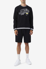Men Sweatshirts & Hoodies | FILA Taylor Crewneck Sweatshirt 001 BLACK / WHITE / MIMOSA