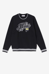 Men Sweatshirts & Hoodies | FILA Taylor Crewneck Sweatshirt 001 BLACK / WHITE / MIMOSA