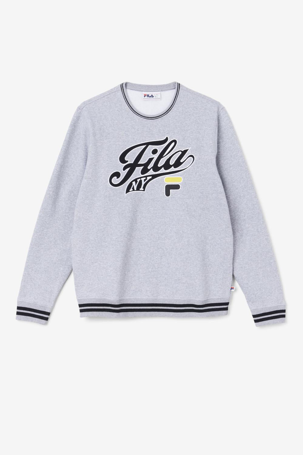 Men Sweatshirts & Hoodies | FILA Taylor Crewneck Sweatshirt 064 LIGHT GREY MARL / BLACK / MIMOSA