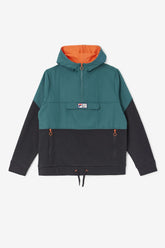 Men Sweatshirts & Hoodies | FILA Volga 1/2 Zip Hoodie 001 BLACK / JUNE BUG / FIESTA