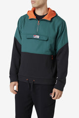 Men Sweatshirts & Hoodies | FILA Volga 1/2 Zip Hoodie 001 BLACK / JUNE BUG / FIESTA