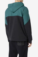 Men Sweatshirts & Hoodies | FILA Volga 1/2 Zip Hoodie 001 BLACK / JUNE BUG / FIESTA