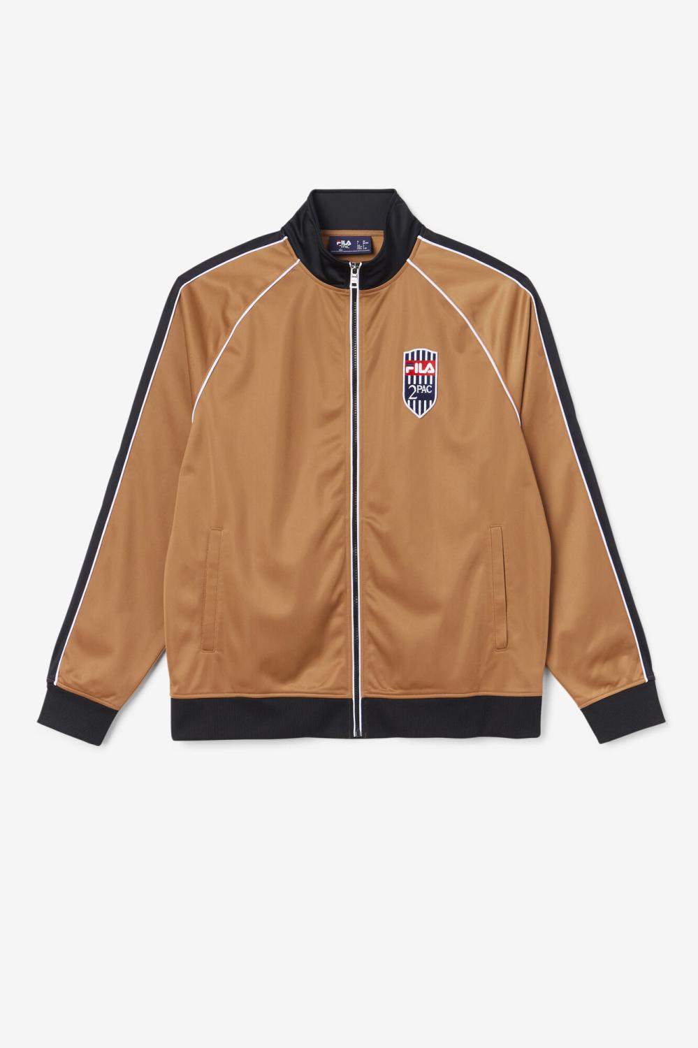 Men Sweatsuits & Tracksuits | FILA 2Pac Track Jacket 227 TOBACCO BROWN / BLACK / WHITE