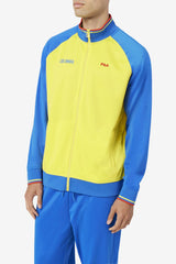 Men Sweatsuits & Tracksuits | FILA Colombia Track Jacket 704 VIBRANT YELLOW / LAPIS BLUE / FIERY RED
