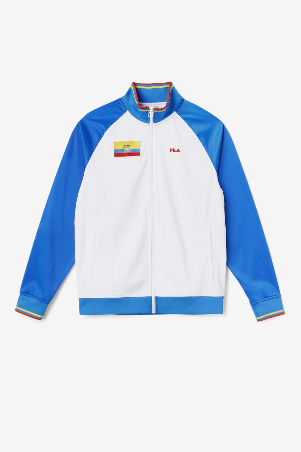 Men Sweatsuits & Tracksuits | FILA Ecuador Track Jacket 100 WHITE / PRINCESS BLUE / FIERY RED / CYBER YELLOW