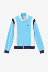 Men Sweatsuits & Tracksuits | FILA Floyd Velour Jacket 156 AQUARIUS / EGRET / FILA NAVY