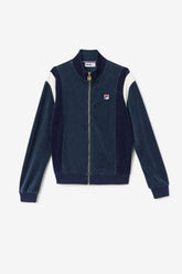 Men Sweatsuits & Tracksuits | FILA Floyd Velour Jacket 292 DARK TEAL / FILA NAVY / EGRET