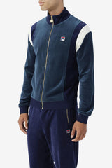 Men Sweatsuits & Tracksuits | FILA Floyd Velour Jacket 292 DARK TEAL / FILA NAVY / EGRET