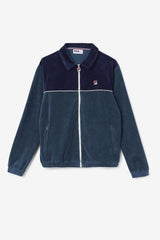 Men Sweatsuits & Tracksuits | FILA Gerard Velour Jacket 292 DARK TEAL / FILA NAVY / EGRET