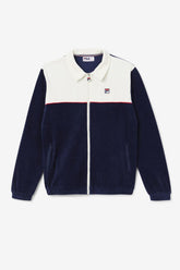 Men Sweatsuits & Tracksuits | FILA Gerard Velour Jacket 410 FILA NAVY / EGRET / FILA RED