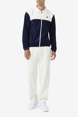 Men Sweatsuits & Tracksuits | FILA Gerard Velour Jacket 410 FILA NAVY / EGRET / FILA RED